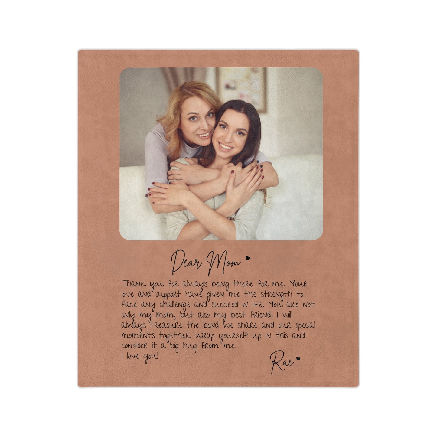 Sentimental Mom Gift from Daughter Letter to Mom Blanket Custom Picture Blanket