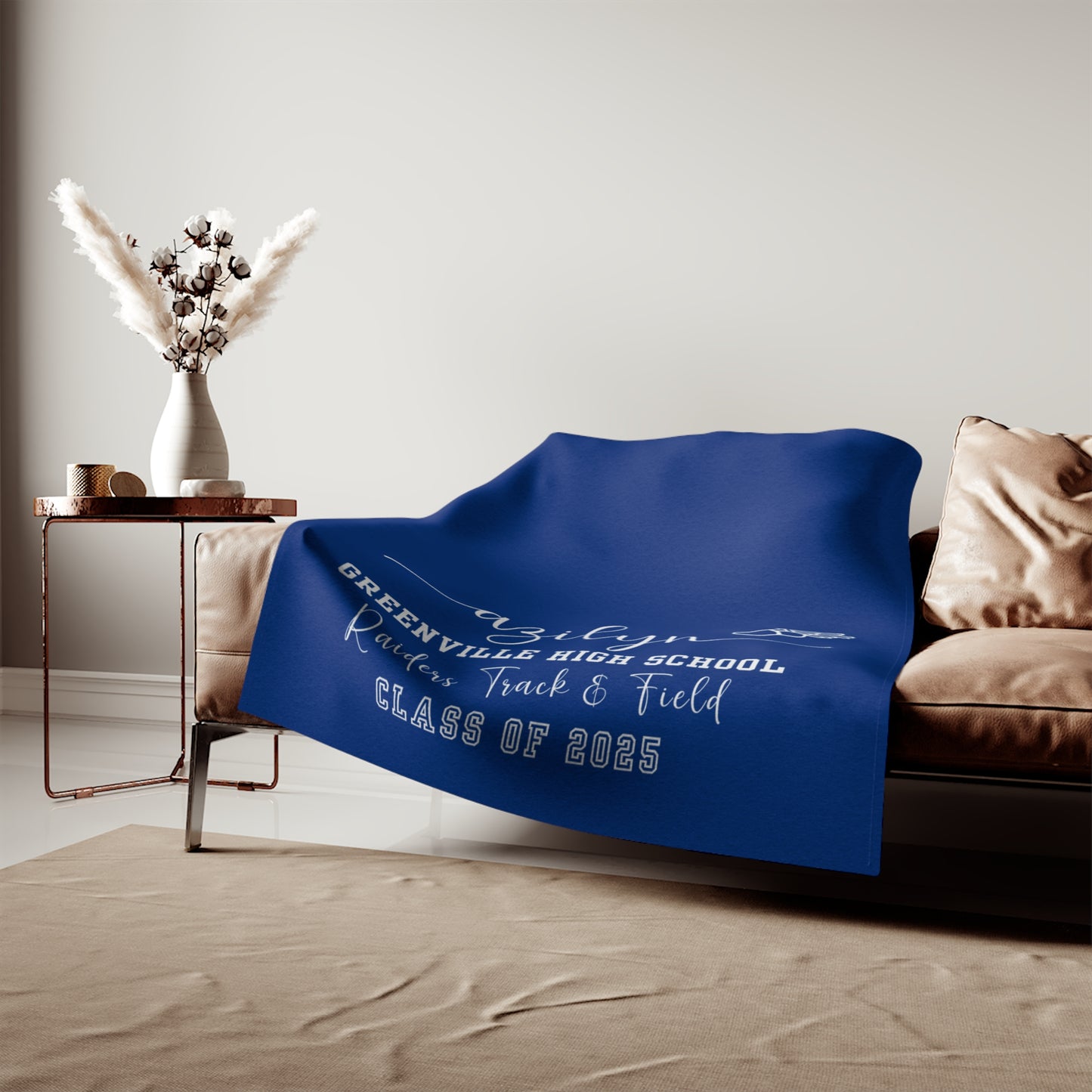 Custom Track & Field Blanket, Personalized Track Senior Gift or Graduation Gift for Track and Field Athlete