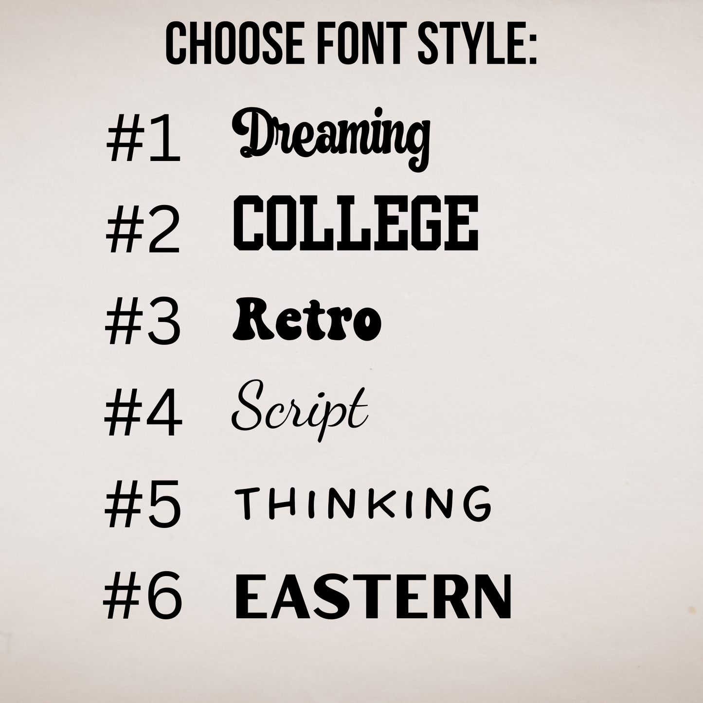 Font Style choices for personalized name blanket