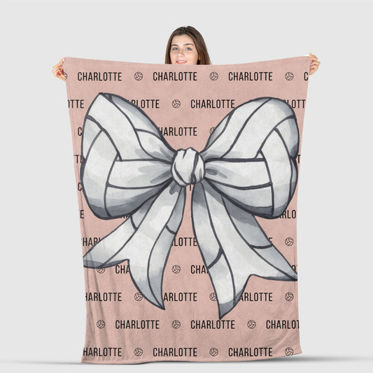 Personalized Volleyball Blanket Volleyball Gifts Custom Blanket Teen Girl Gift Volleyball Mom Gift Coquette Blanket Senior Gift Birthday Gift Custom Volleyball Blanket, Volleyball Bow, Team Gift Custom Blanket Name Blanket Mom Gift Personalized Blanket Personalized Gift for Mom Volleyball Game Day