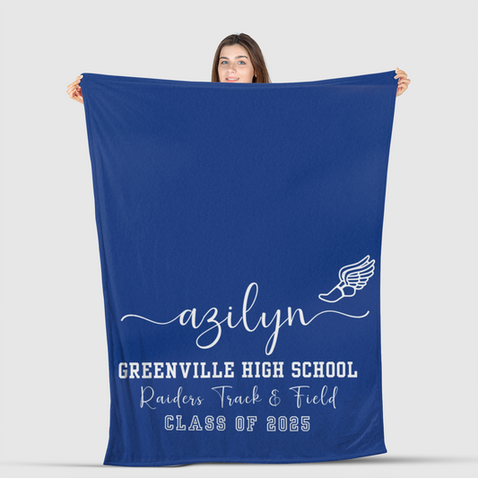 Personalized Track Senior Gift Graduation Gift for Track and Field Custom Blanket Sweatshirt Blanket Track Gift Track Senior Night Banquet Gift for Track & Field Athlete