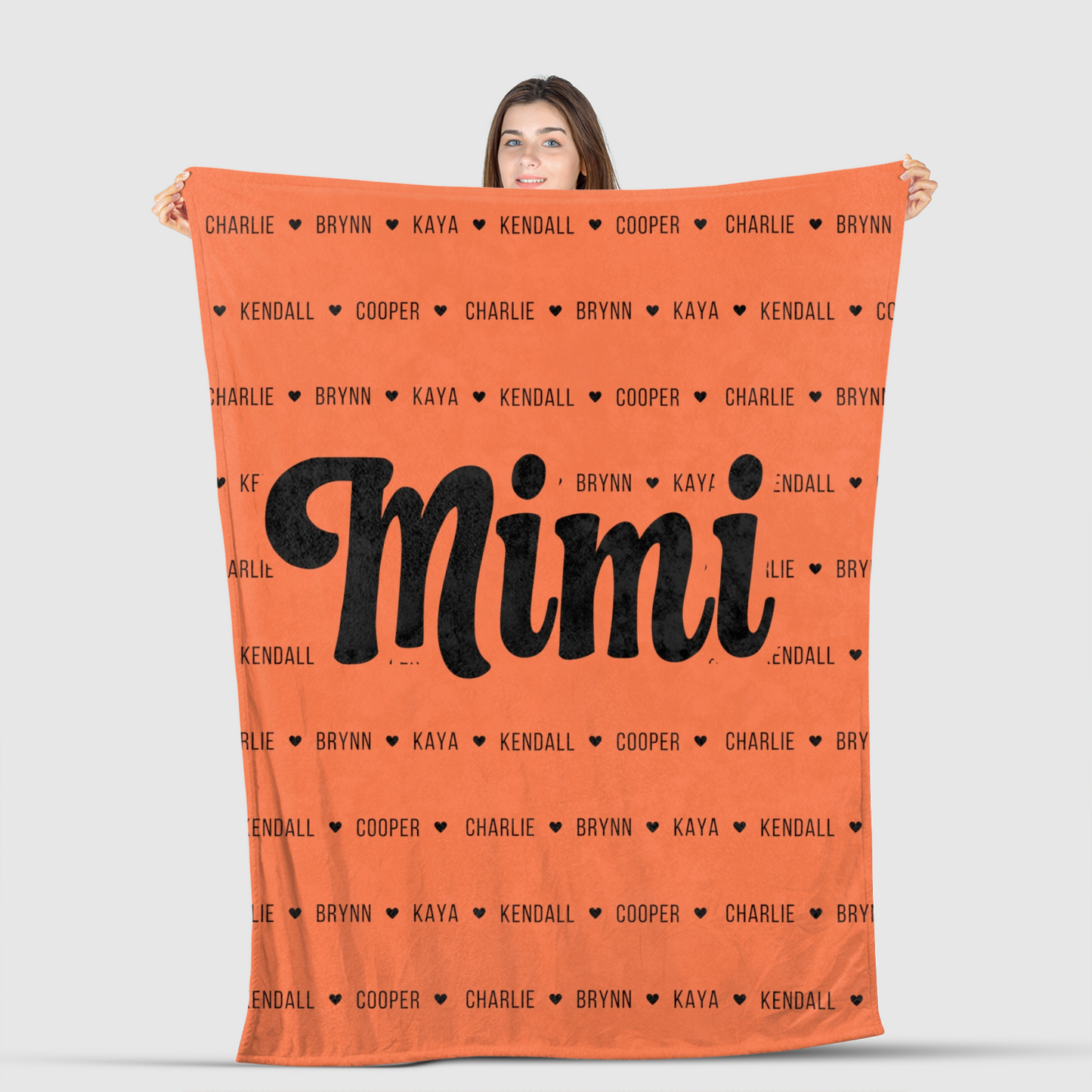 Custom Mimi Blanket Personalized with Grandchildren's Names - Makes a great Grandma Gift