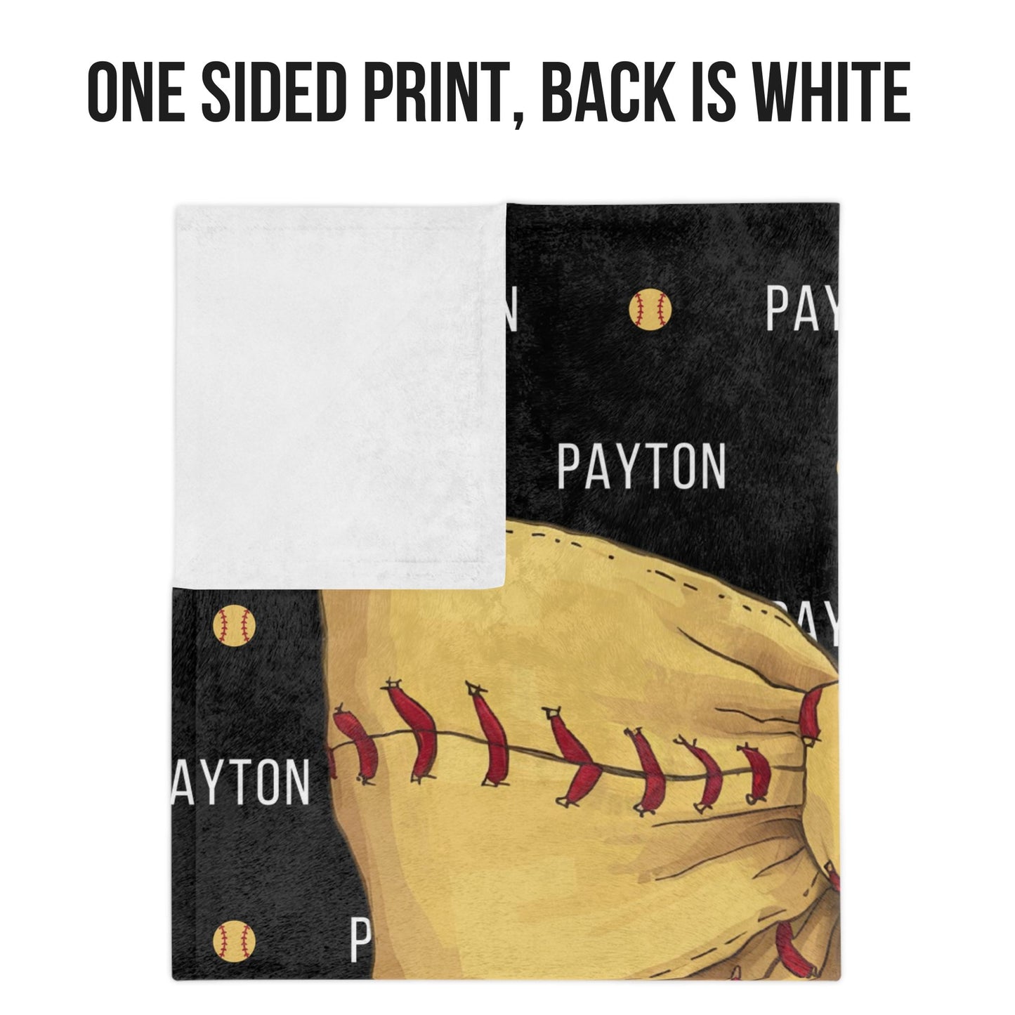 Personalized Softball Blanket Customizable with Softball Player Name, Number and Softball Coquette Bow