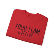 Load image into Gallery viewer, Custom Softball Sweatshirt with Team Name and Custom Name Sleeve

