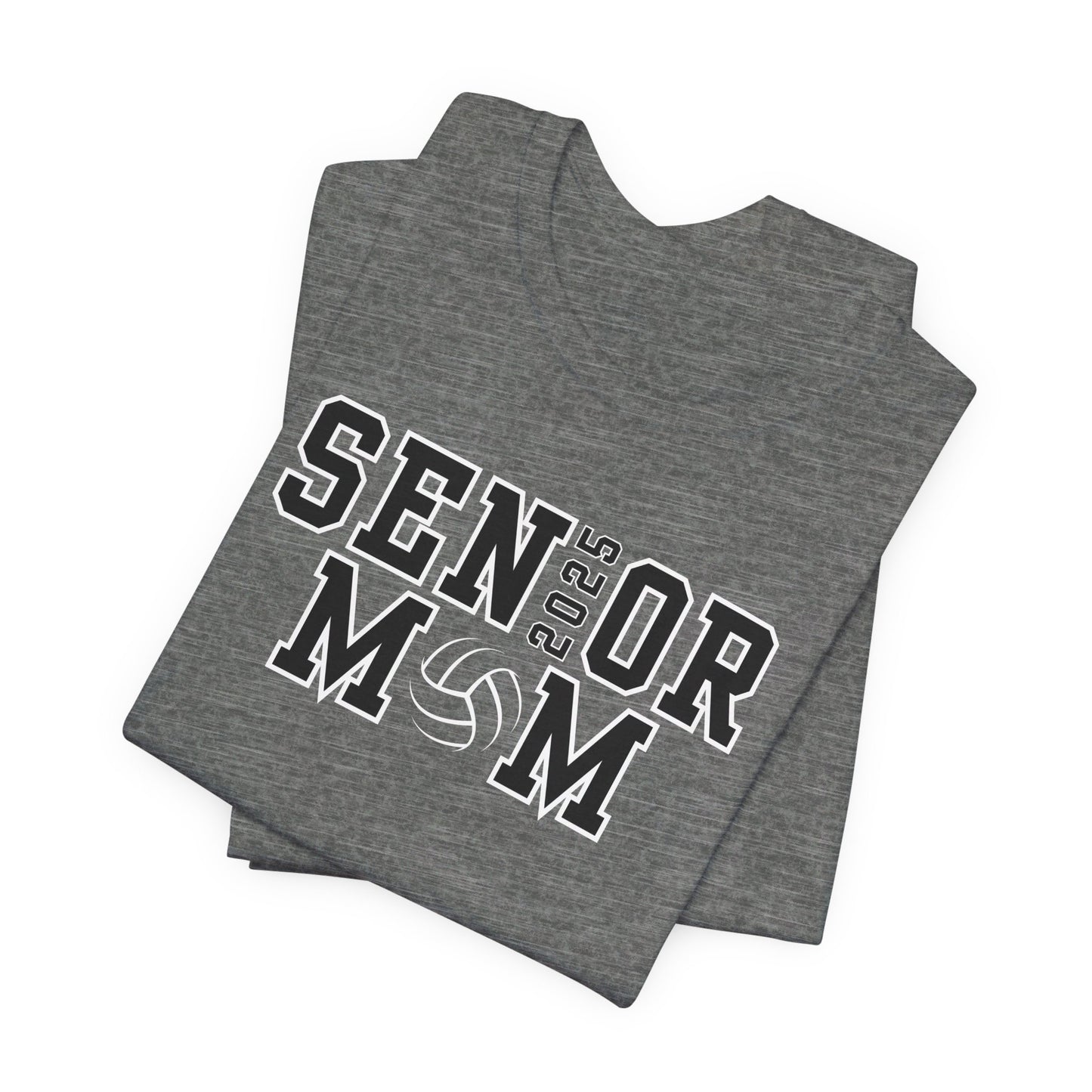 Custom Senior Volleyball Mom Shirt Name on Sleeve Volleyball Shirt Volleyball Dad Shirt Volleyball Gifts Matching Shirts Volleyball tshirt Volleyball Mom and Dad Shirts Volleyball tshirt family shown in deep heather grey