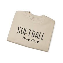 Load image into Gallery viewer, Softball Mom Sweatshirt with Custom Sleeve Name - shown in sand
