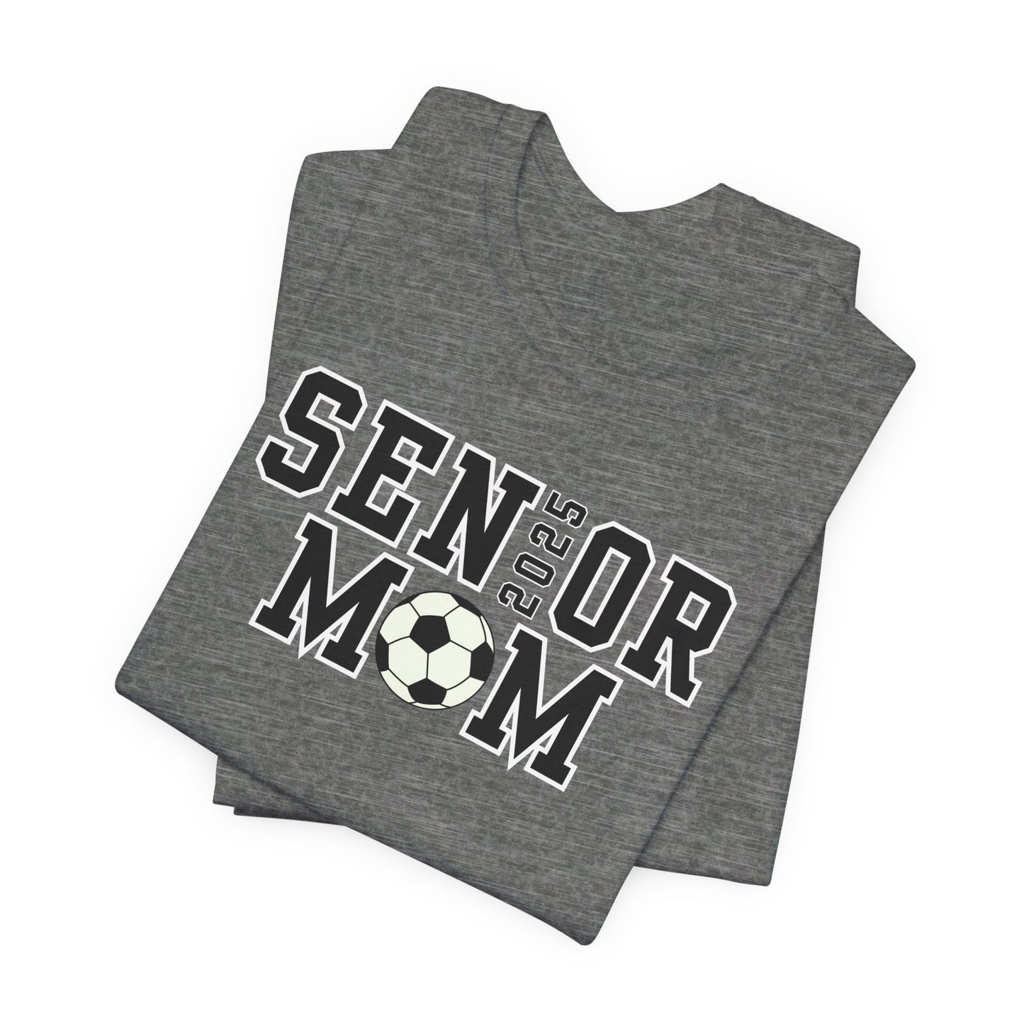 Senior Soccer Dad Shirt or Senior Soccer Mom Shirt with Custom Name on Sleeve