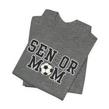 Load image into Gallery viewer, Senior Soccer Mom Shirt or Senior Soccer Dad Shirt with Custom Name on Sleeve
