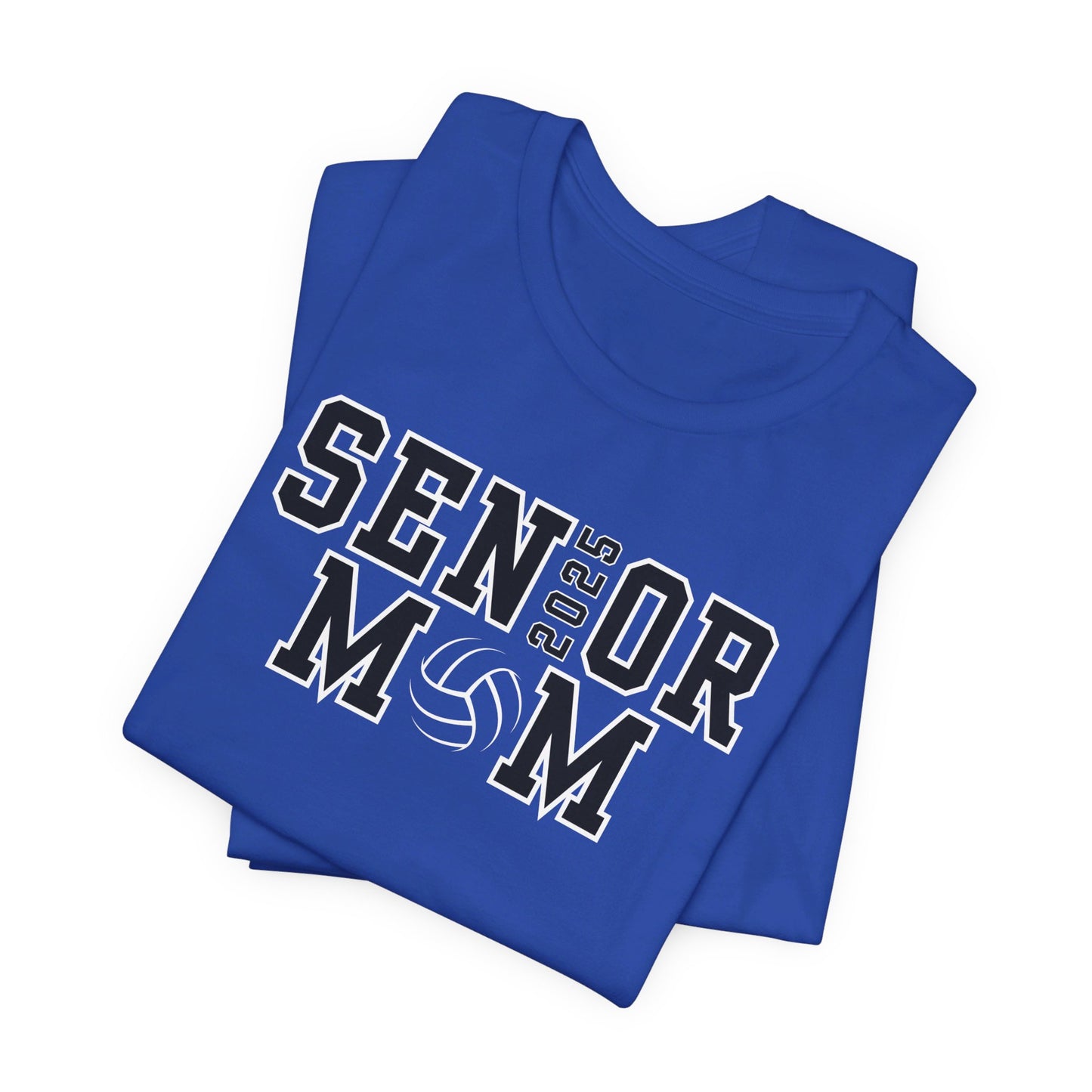 Custom Senior Volleyball Mom Shirt Name on Sleeve Volleyball Shirt Volleyball Dad Shirt Volleyball Gifts Matching Shirts Volleyball tshirt Volleyball Mom and Dad Shirts Volleyball tshirt family shown in true royal blue