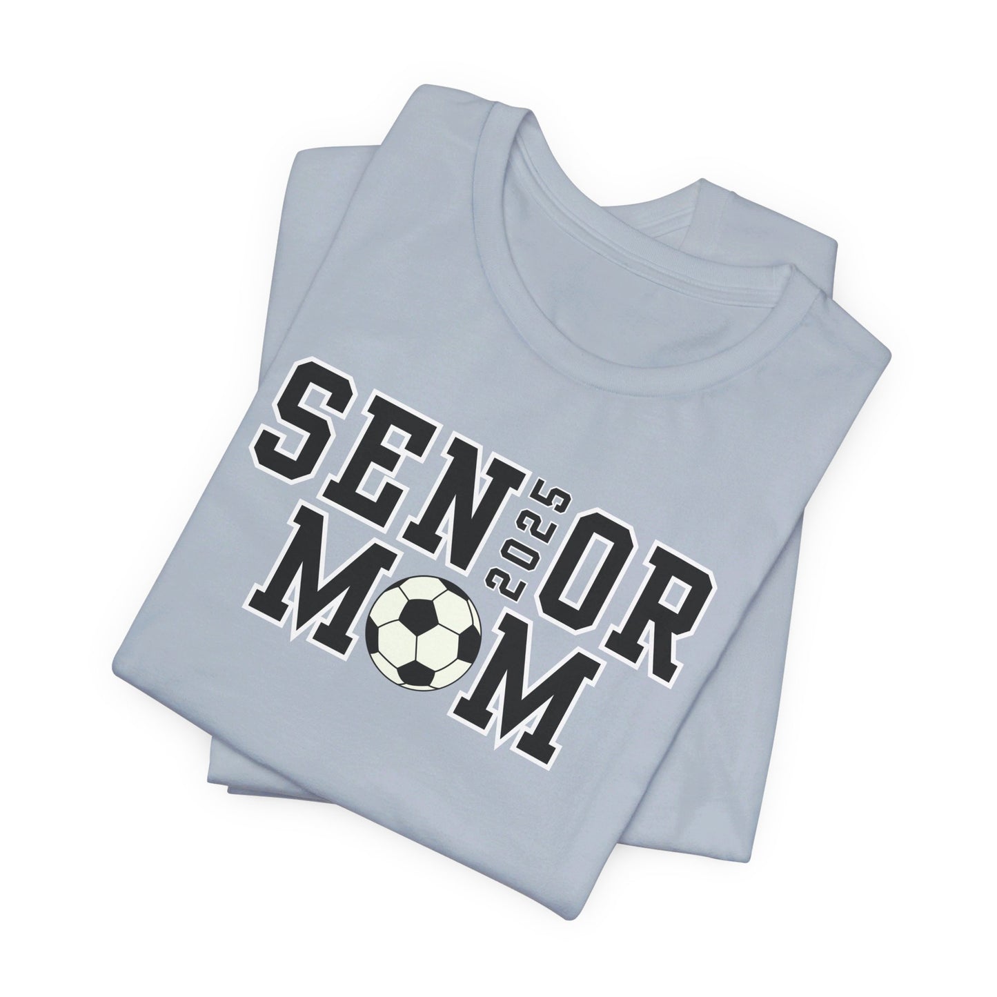 Senior Soccer Dad Shirt or Senior Soccer Mom Shirt with Custom Name on Sleeve