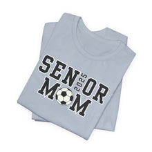 Load image into Gallery viewer, Senior Soccer Mom Shirt or Senior Soccer Dad Shirt with Custom Name on Sleeve
