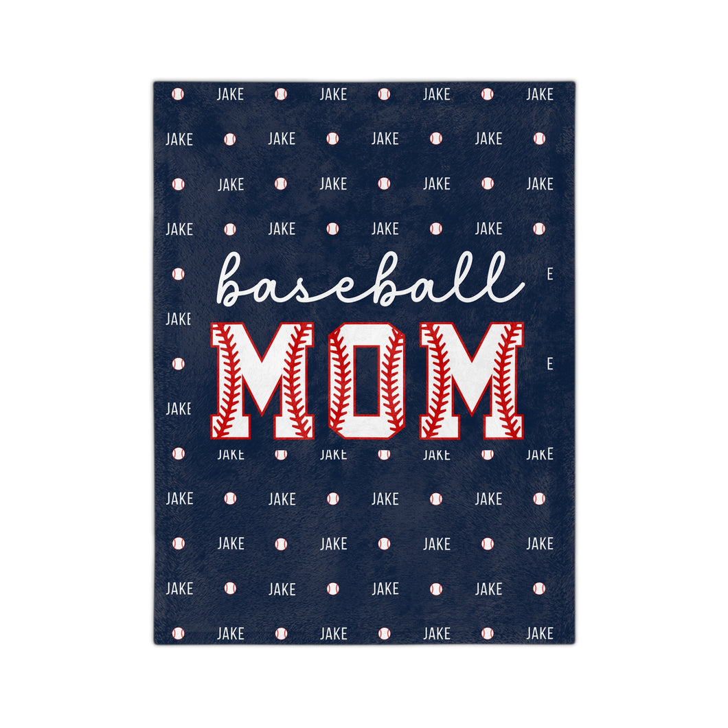 Custom Baseball Mom Blanket for Baseball Game Day