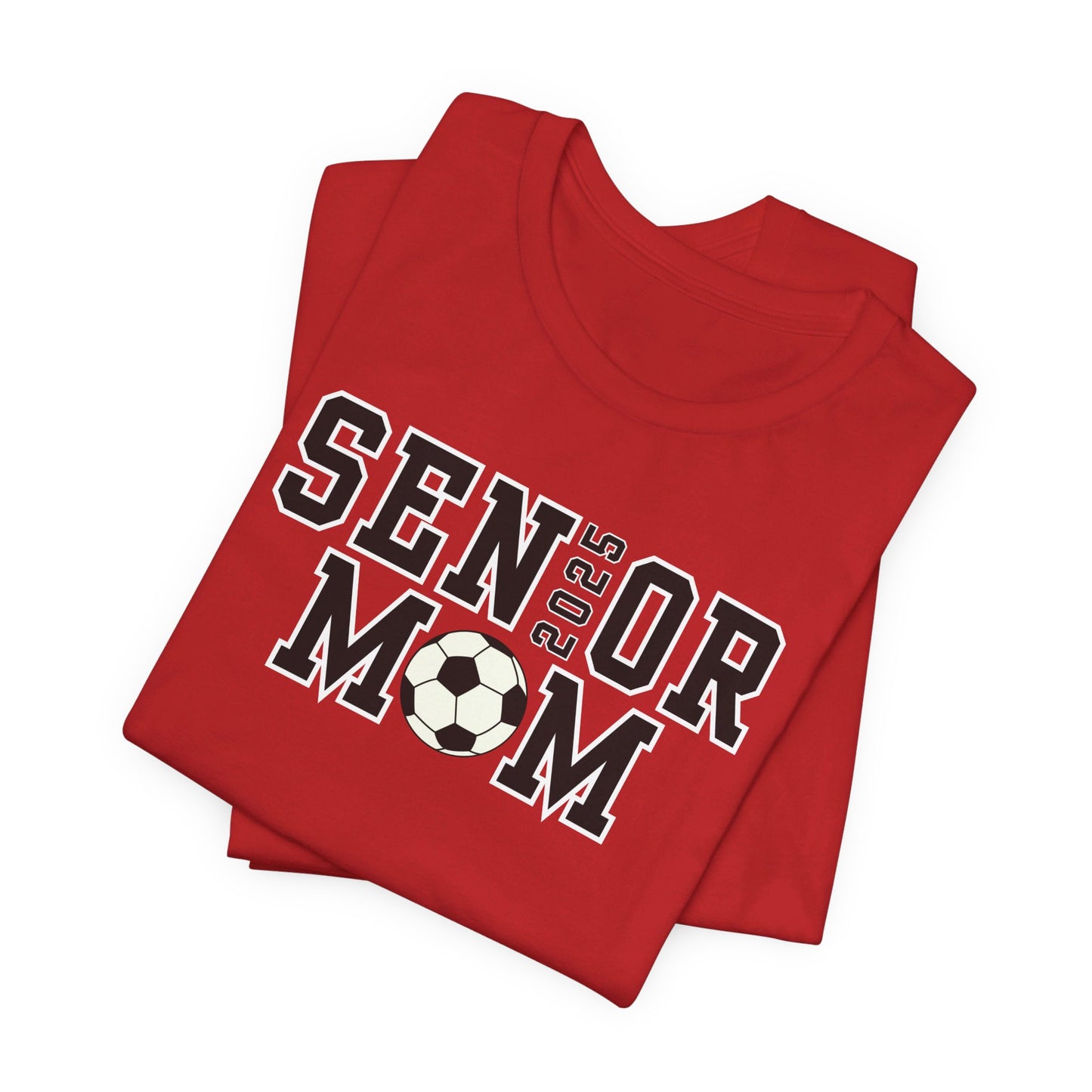 Senior Soccer Dad Shirt or Senior Soccer Mom Shirt with Custom Name on Sleeve