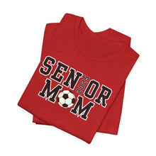 Load image into Gallery viewer, Senior Soccer Mom Shirt or Senior Soccer Dad Shirt with Custom Name on Sleeve
