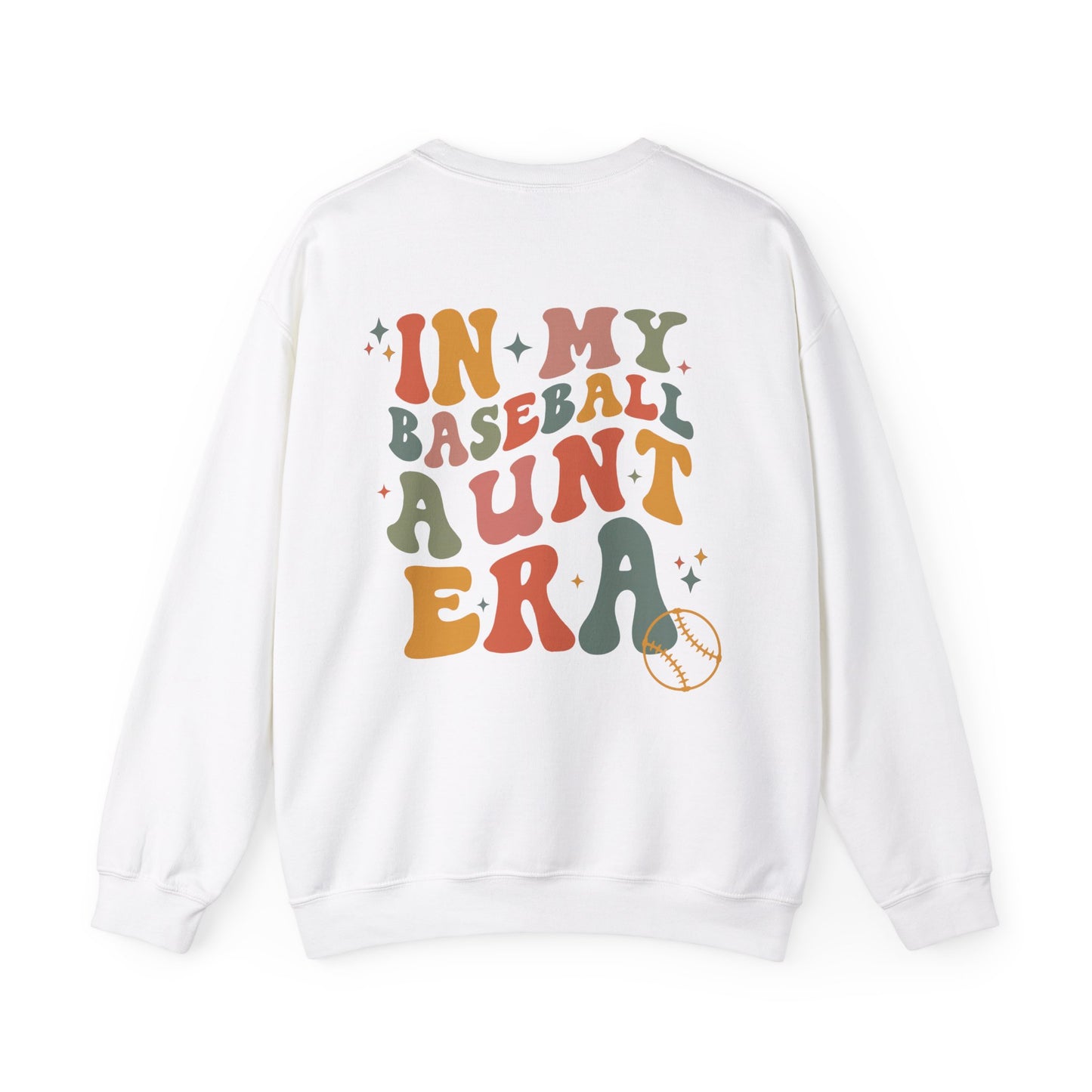 Aunt Baseball Sweatshirt, In My Baseball Aunt Era Game Day Shirt shown in white