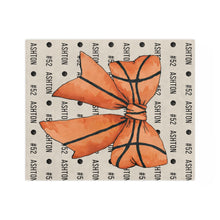 Load image into Gallery viewer, Coquette Bow Personalized Name Basketball Blanket
