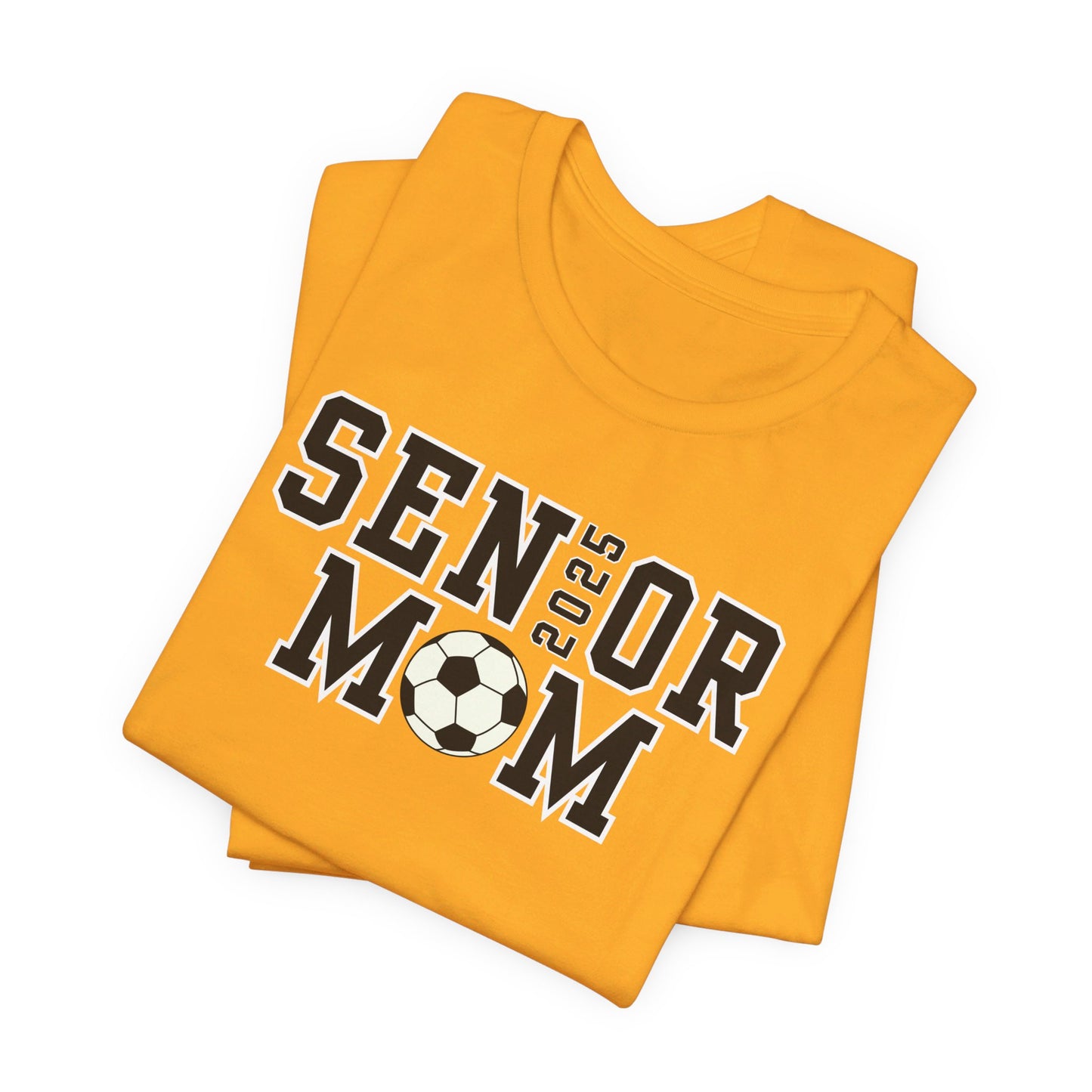 Senior Soccer Dad Shirt or Senior Soccer Mom Shirt with Custom Name on Sleeve