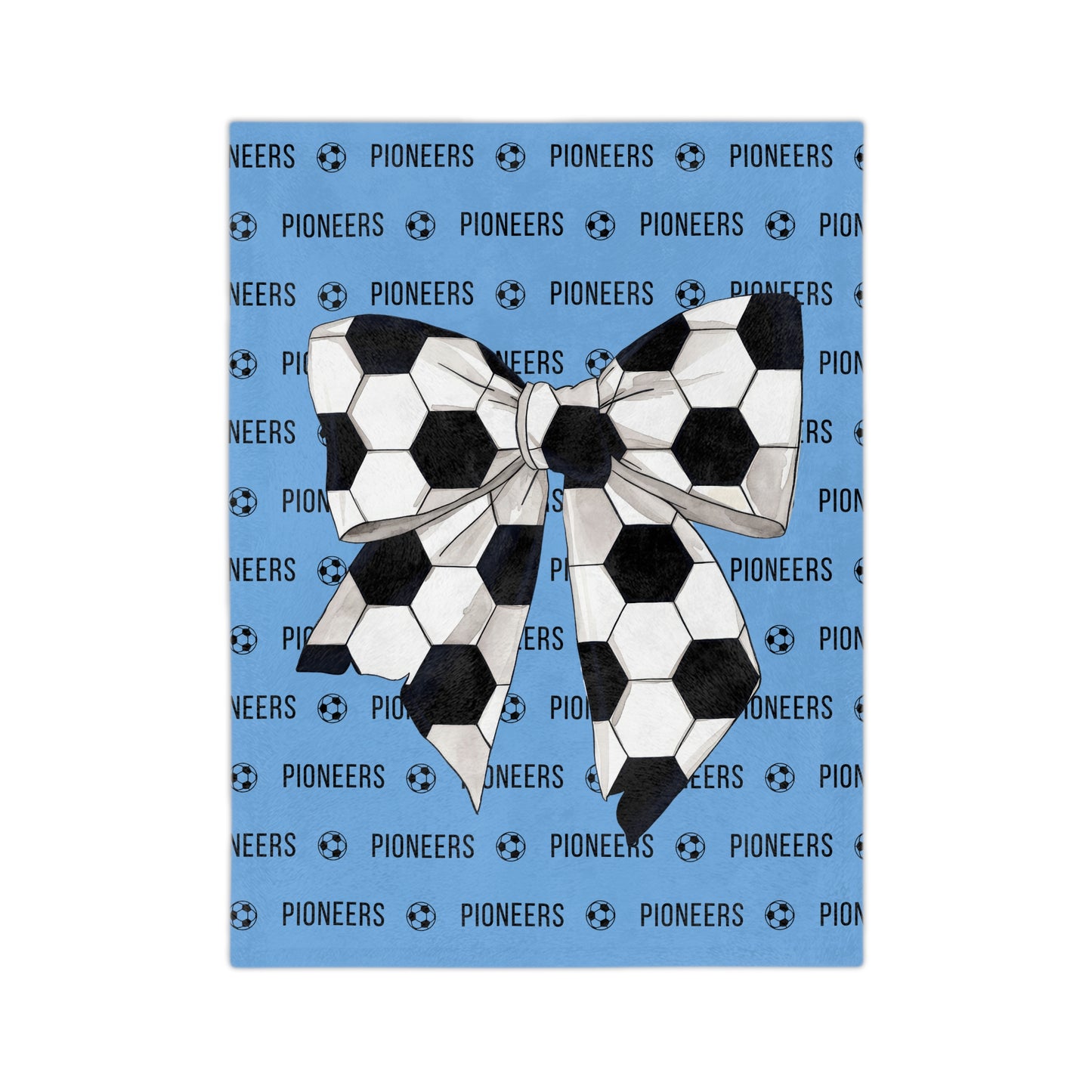 Custom Coquette Bow Soccer Blanket Personalized Name Blanket Soccer Gift