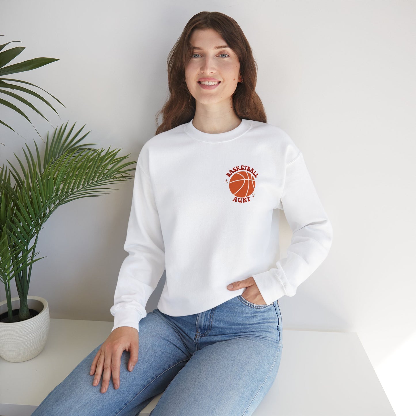 In My Basketball Aunt Era Shirt, Aunt Basketball Sweatshirt - Great Aunt Gift - shown in white