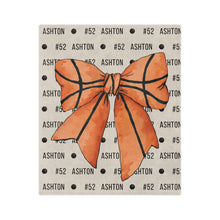 Load image into Gallery viewer, Coquette Bow Personalized Name Basketball Blanket
