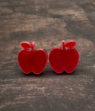 Load image into Gallery viewer, Teacher appreciation gift - apple earring choices - red apple earrings
