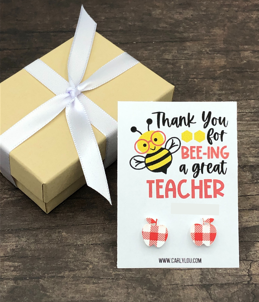 Teacher Appreciation Earrings - Bee Gift