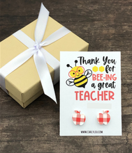 Load image into Gallery viewer, Teacher Appreciation Earrings - Bee Gift
