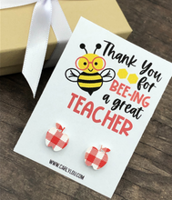 Load image into Gallery viewer, Teacher Appreciation Earrings - Bee Gift
