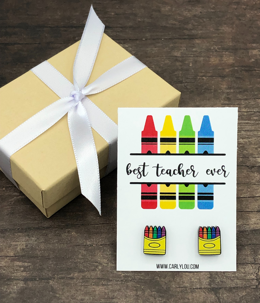 Art Teacher Gift - Crayon Earrings