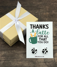 Load image into Gallery viewer, Teacher appreciation earrings - thanks a latte for all that you do
