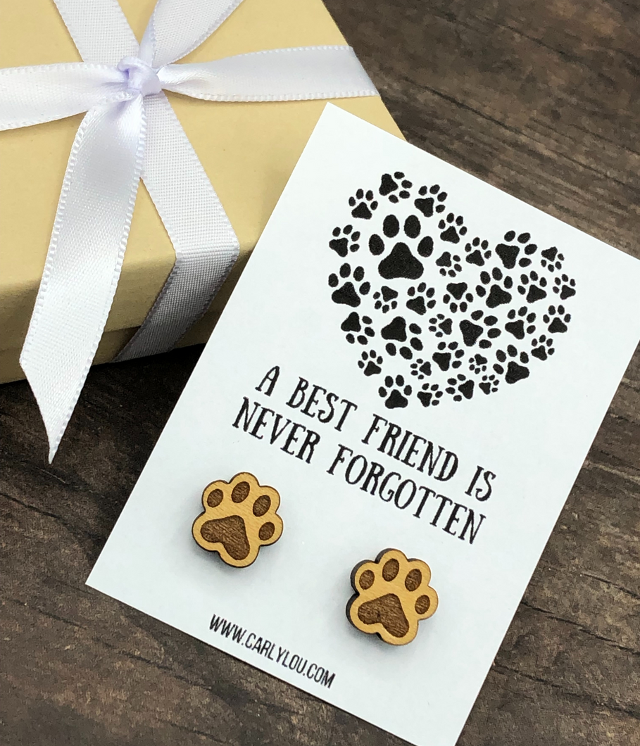 Pet Memorial Gifts - Dog Earrings - Paw Earrings - Dog Loss Gift