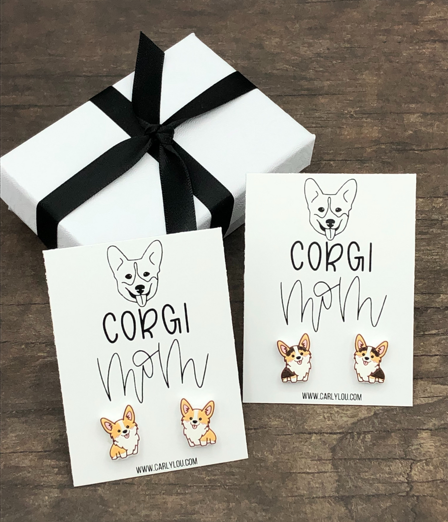 corgi mom earrings - dog mom earrings
