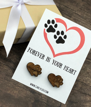 Load image into Gallery viewer, Dog Loss Gift - Pet Memorial Gift - Paw Heart Earrings
