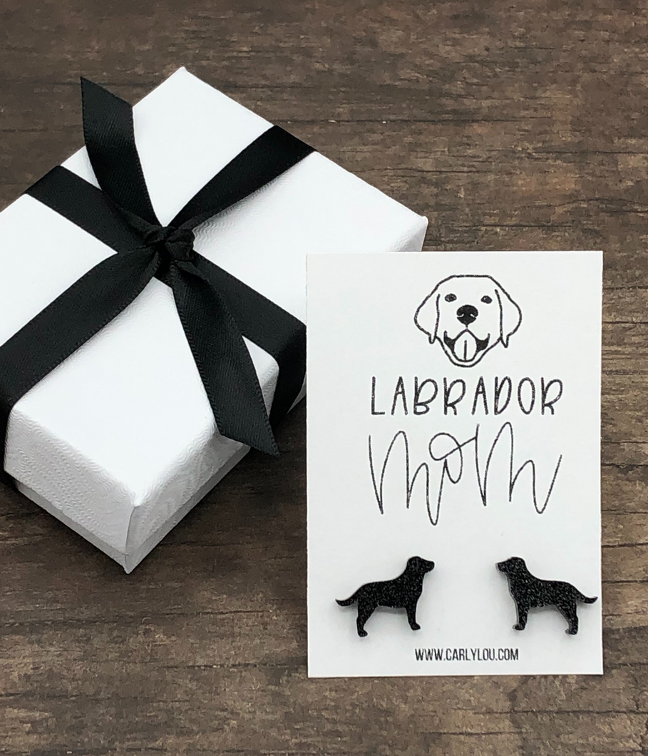 Labrador Mom Earrings - Black Labrador Earrings - Dog Mom
