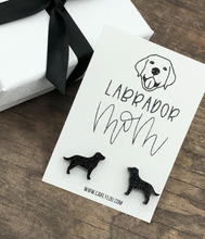 Load image into Gallery viewer, Labrador Mom Earrings - Black Labrador Earrings - Dog mom gift
