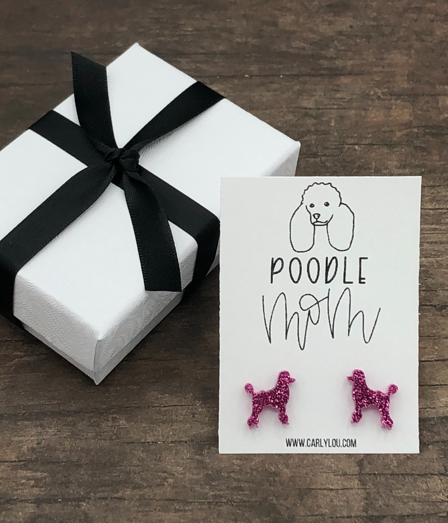 poodle earrings - poodle mom - dog mom earrings