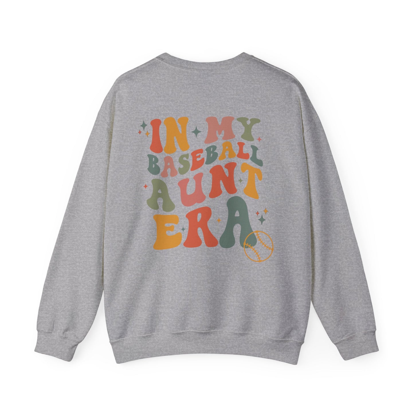 Aunt Baseball Sweatshirt, In My Baseball Aunt Era Game Day Shirt shown in sport grey