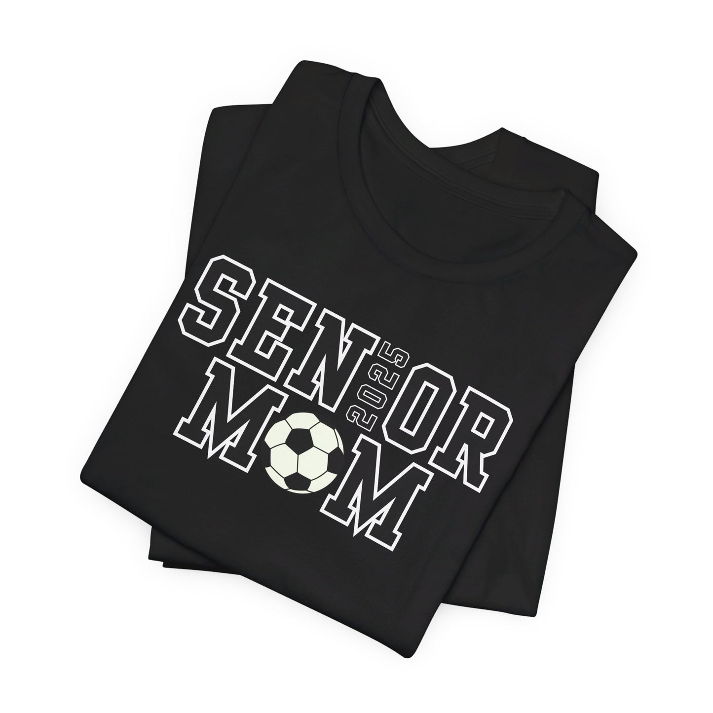 Senior Soccer Dad Shirt or Senior Soccer Mom Shirt with Custom Name on Sleeve