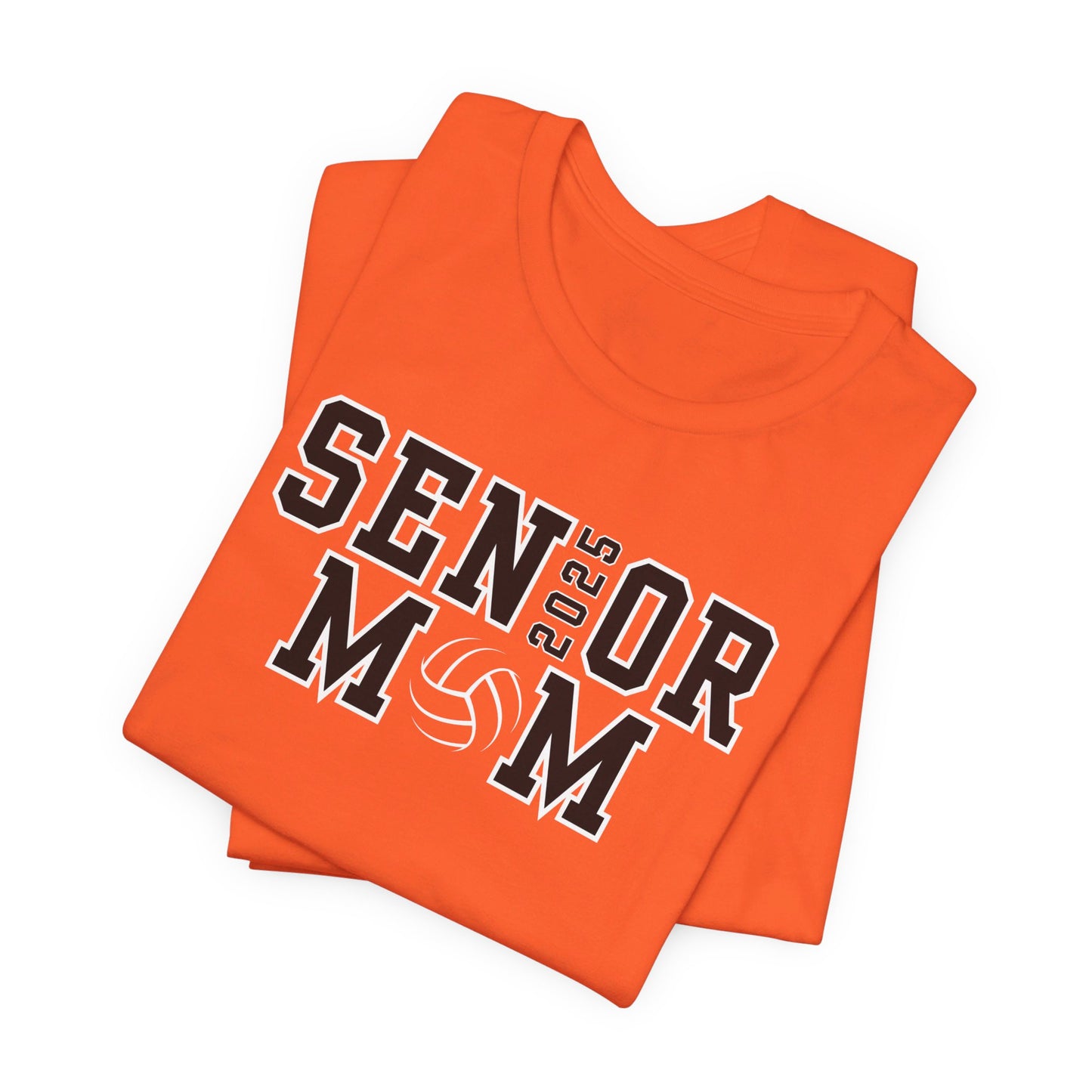 Custom Senior Volleyball Mom Shirt Name on Sleeve Volleyball Shirt Volleyball Dad Shirt Volleyball Gifts Matching Shirts Volleyball tshirt Volleyball Mom and Dad Shirts Volleyball tshirt family shown in orange