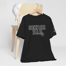 Load image into Gallery viewer, Custom Senior Volleyball Mom Shirt Name on Sleeve Volleyball Shirt Volleyball Dad Shirt Volleyball Gifts Matching Shirts Volleyball tshirt Volleyball Mom and Dad Shirts Volleyball tshirt family shown in black
