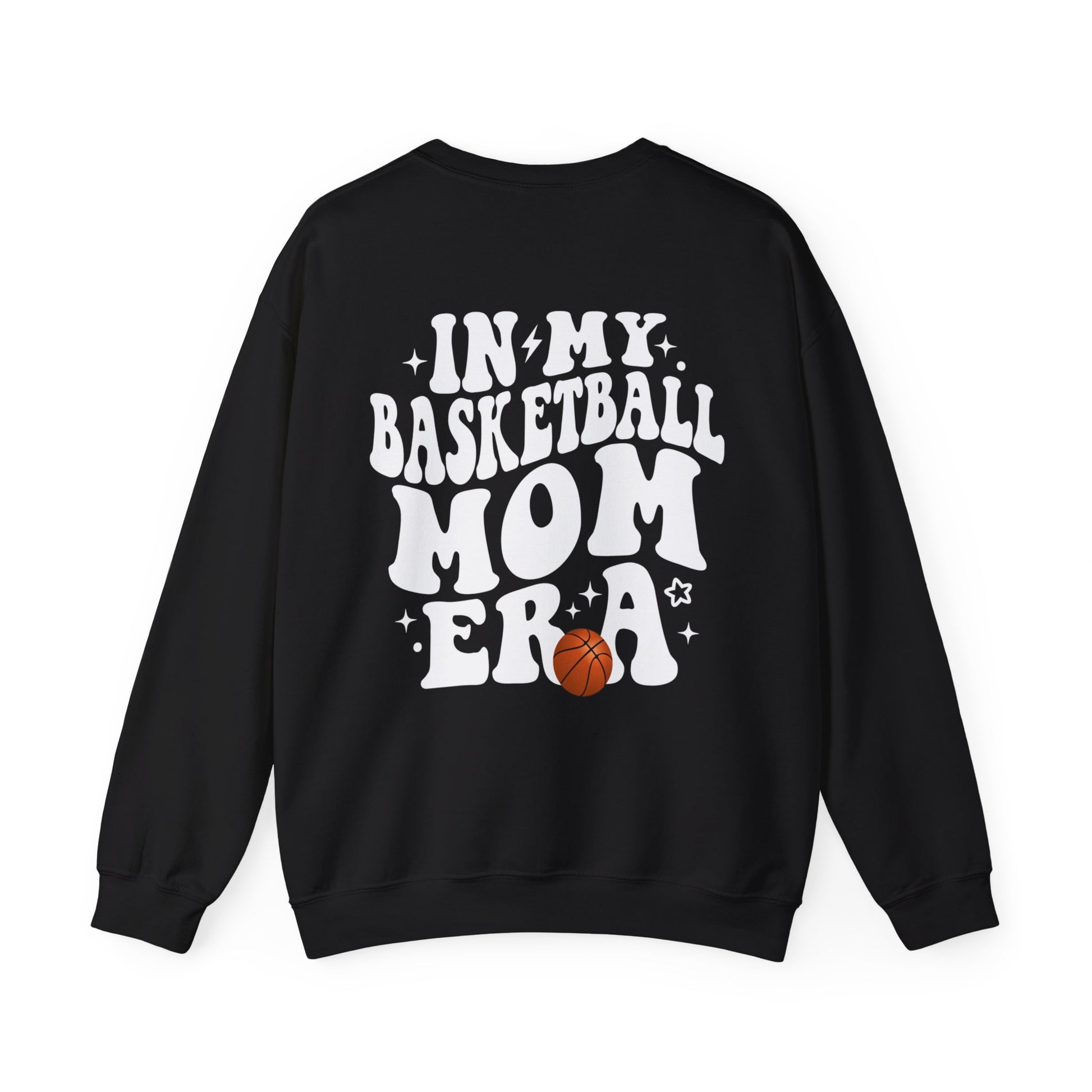 In My Basketball Mom Era Sweatshirt Personalized with Basketball Player Name & Number - shown in black