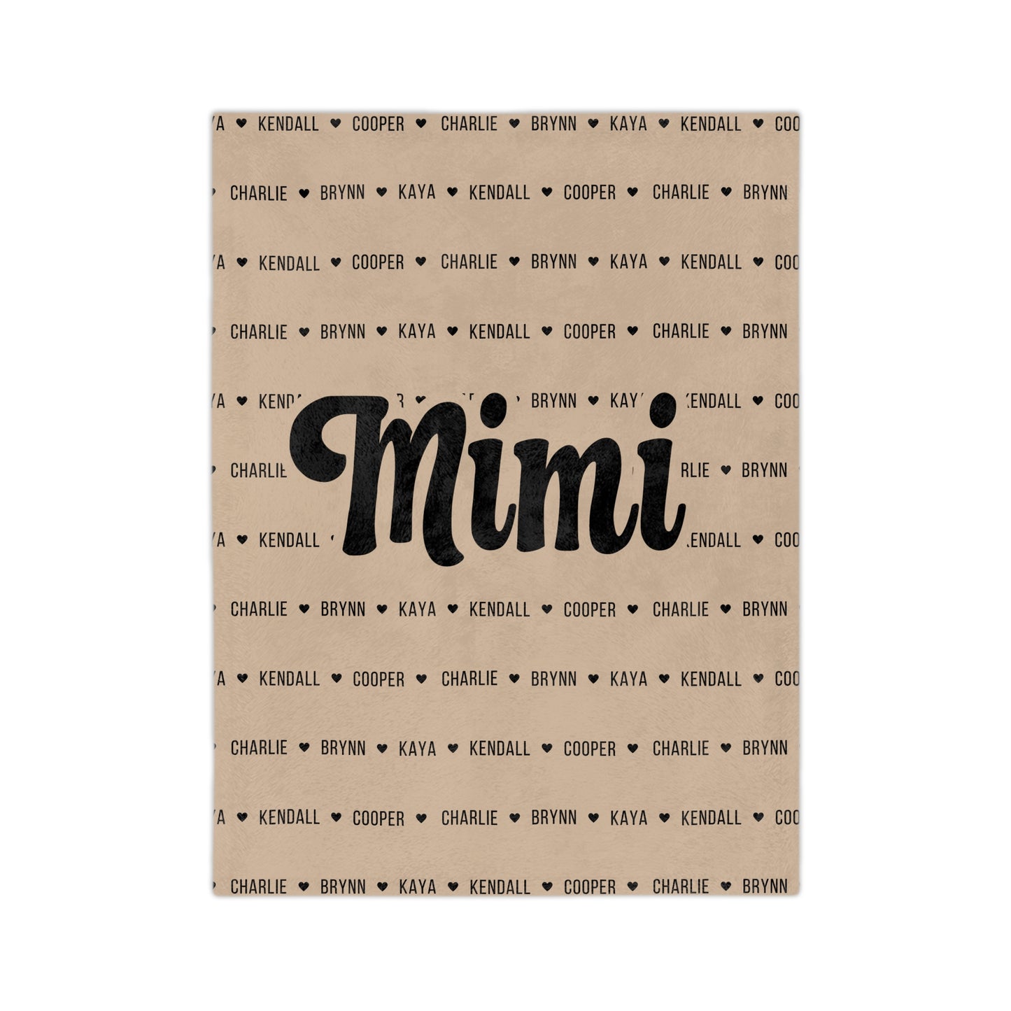 Custom Mimi Blanket Personalized with Grandchildren's Names - Makes a great Grandma Gift