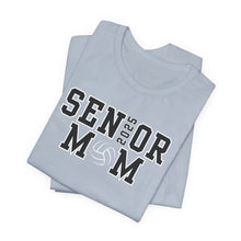 Load image into Gallery viewer, Custom Senior Volleyball Mom Shirt Name on Sleeve Volleyball Shirt Volleyball Dad Shirt Volleyball Gifts Matching Shirts Volleyball tshirt Volleyball Mom and Dad Shirts Volleyball tshirt family shown in light blue
