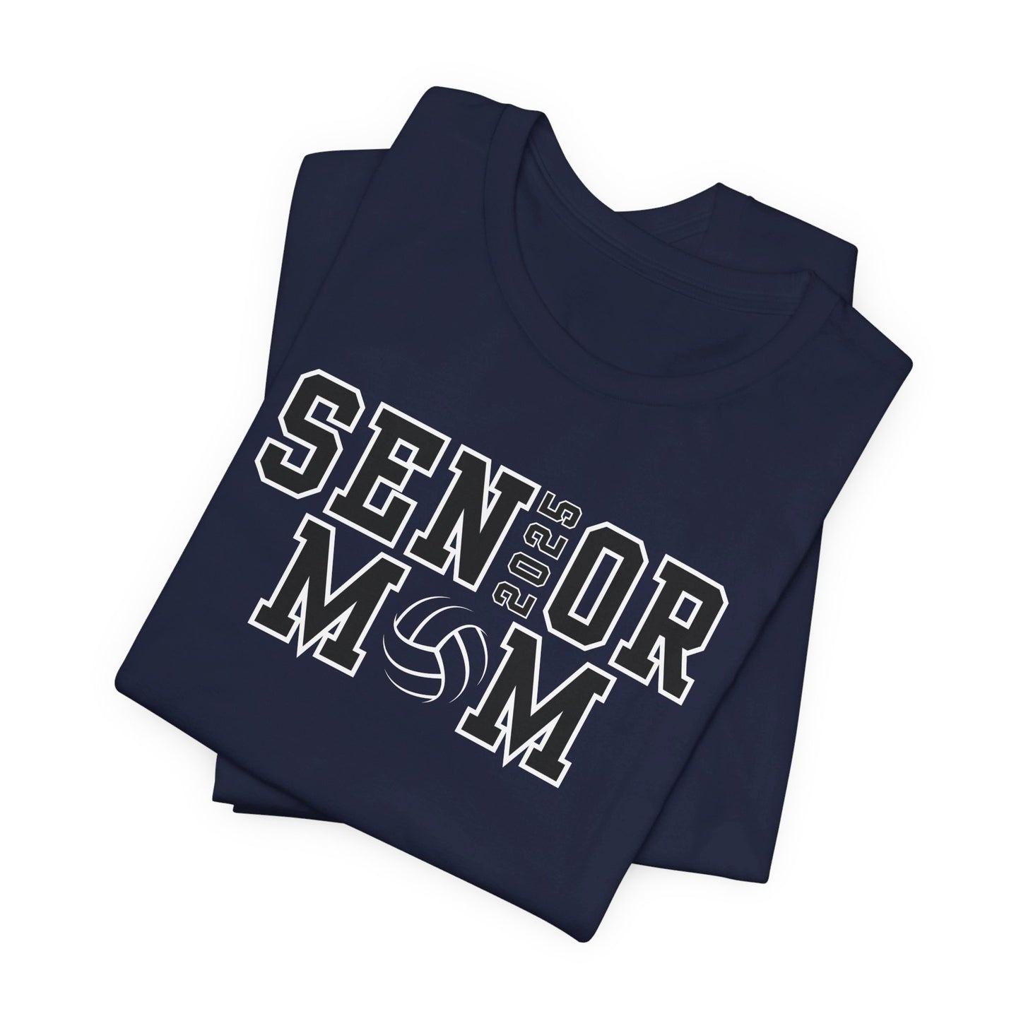 Custom Senior Volleyball Mom Shirt Name on Sleeve Volleyball Shirt Volleyball Dad Shirt Volleyball Gifts Matching Shirts Volleyball tshirt Volleyball Mom and Dad Shirts Volleyball tshirt family shown in navy blue