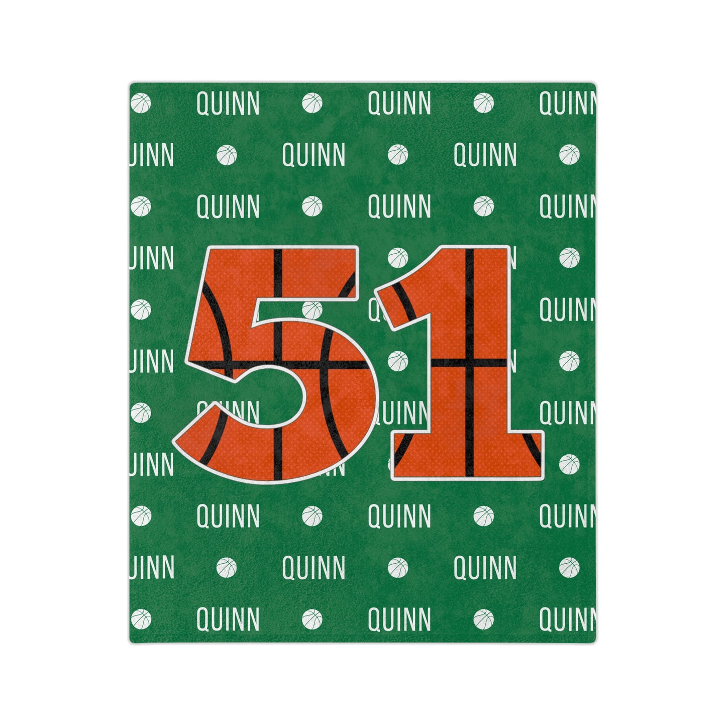 Basketball Blanket Customized with Name and Number