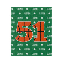 Load image into Gallery viewer, Basketball Blanket Customized with Name and Number
