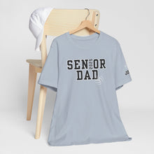 Load image into Gallery viewer, Custom Senior Volleyball Mom Shirt Name on Sleeve Volleyball Shirt Volleyball Dad Shirt Volleyball Gifts Matching Shirts Volleyball tshirt Volleyball Mom and Dad Shirts Volleyball tshirt family shown in light blue
