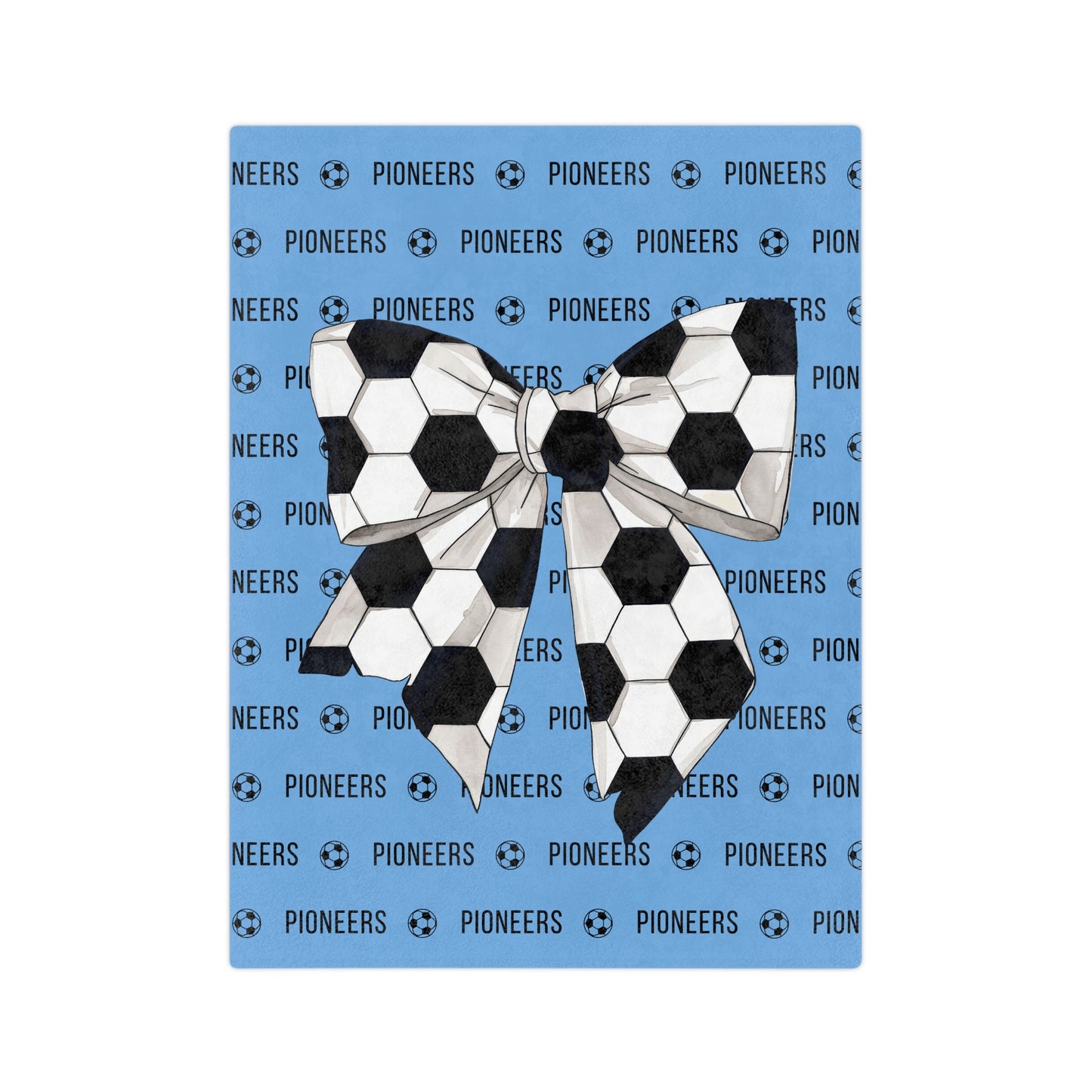 Custom Coquette Bow Soccer Blanket Personalized Name Blanket Soccer Gift