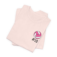 Load image into Gallery viewer, Senior 2025 Volleyball Shirt Personalized Senior Volleyball Tshirt Class of 2025 Senior Night Volleyball Gift Volleyball Senior Gifts shown in soft pink
