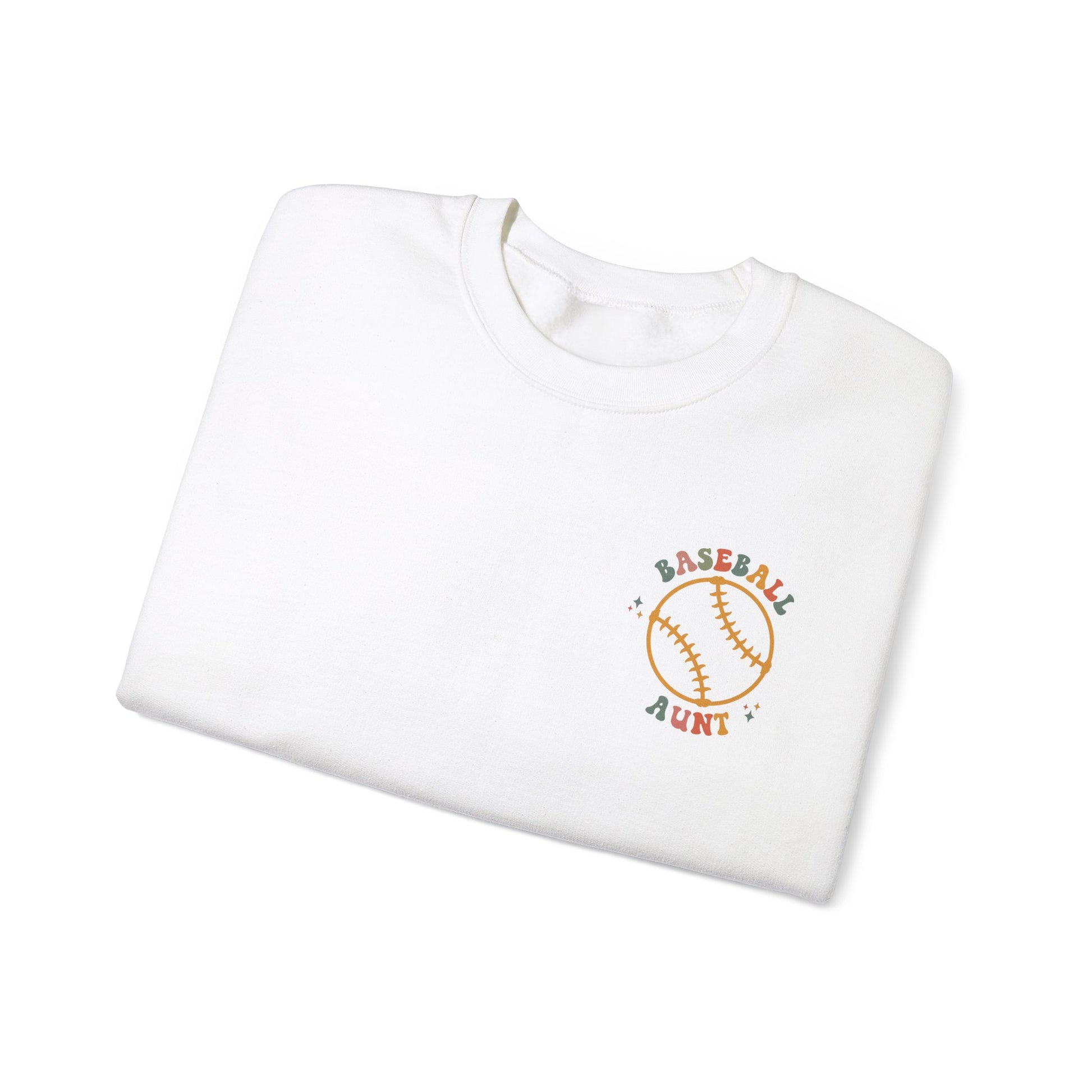 Aunt Baseball Sweatshirt, In My Baseball Aunt Era Game Day Shirt shown in white